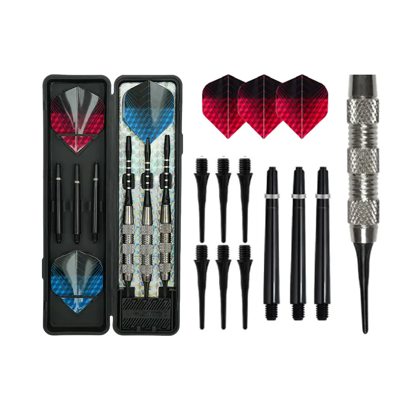 Schwarzes Kupfer-Dart-Set mit Aluminiumschäften und schmalem Gehäuse