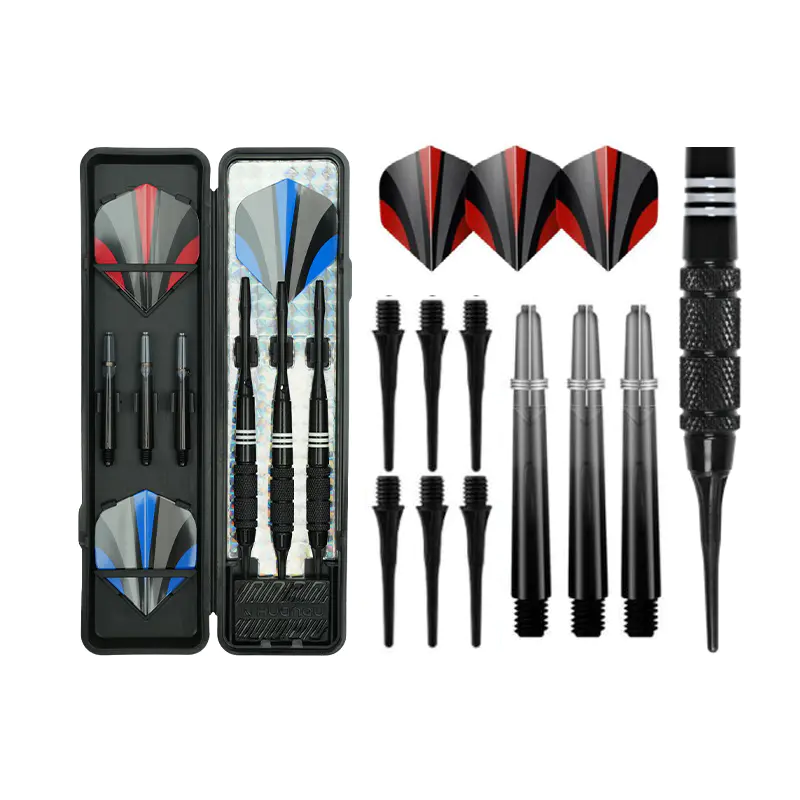 Professionelles 18 g schwarzes Dart-Set mit silbernen Ringgrifffässern