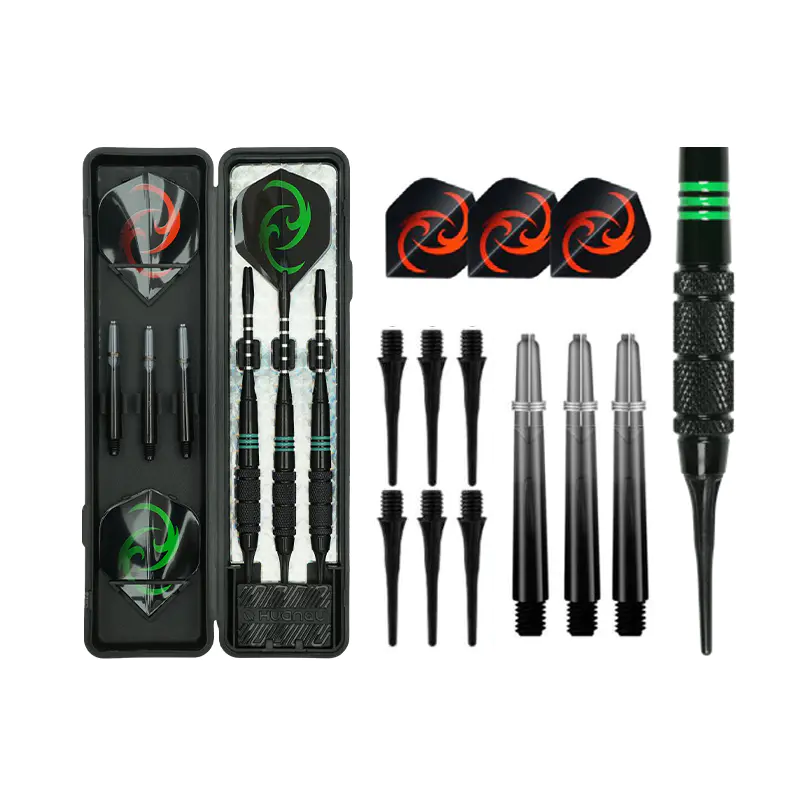 18 g gerändeltes Kupfer-Dart-Set mit PET-Flügeln und Etui