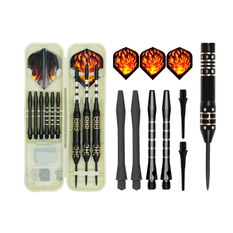 BL-1547 25 g elektrophoretisches Pfeilset aus Messing mit Stahlspitze und Gravur in Schwarz (Boxset)