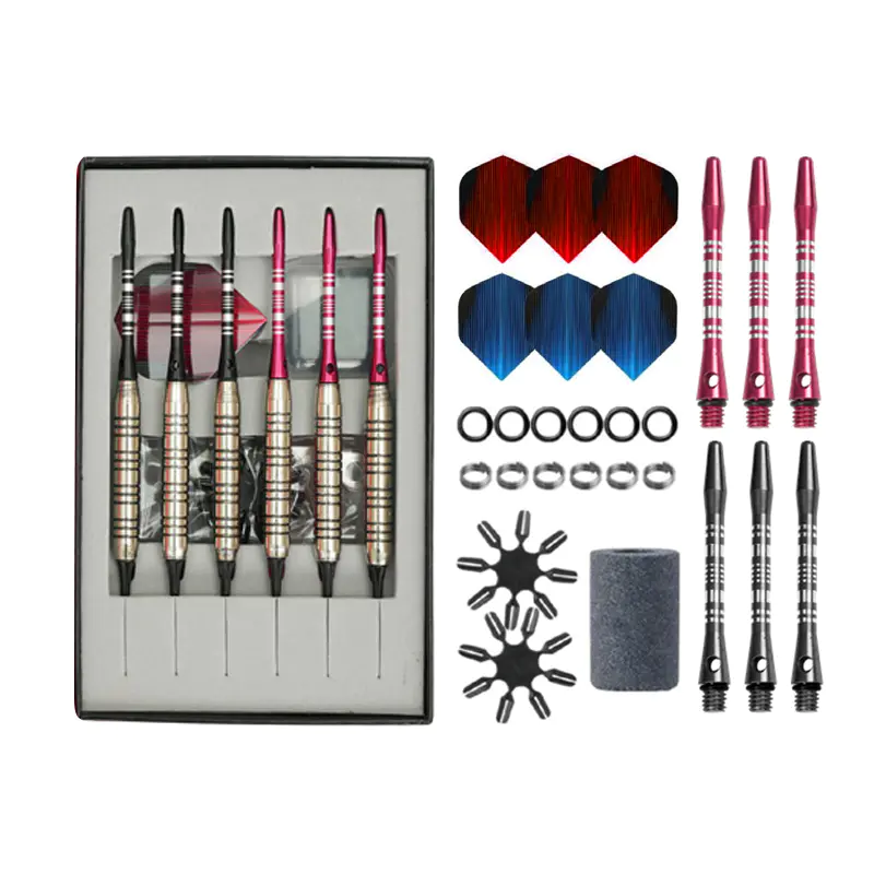 BL-3136 6-teiliges 18 g Soft-Tip-Pfeilset aus vernickeltem Eisen (magnetisches Hartschalenetui)